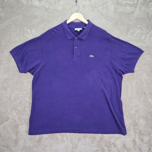 Lacoste Polo Mens US Size XXXXL 4XL Purple FR Sz 9 Classic Fit Short Sleeve Golf - Picture 1 of 10